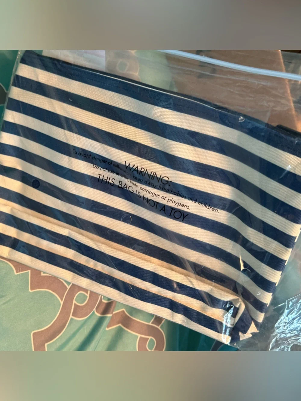 NWT thirty-one Navy and White Striped Tote